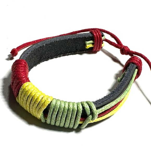 Jewelry - Adjustable Leather & Colorful Cord Bracelet Unisex Boho Hippie Ethnic